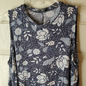 Lane Bryant Blue and White Floral Tunic